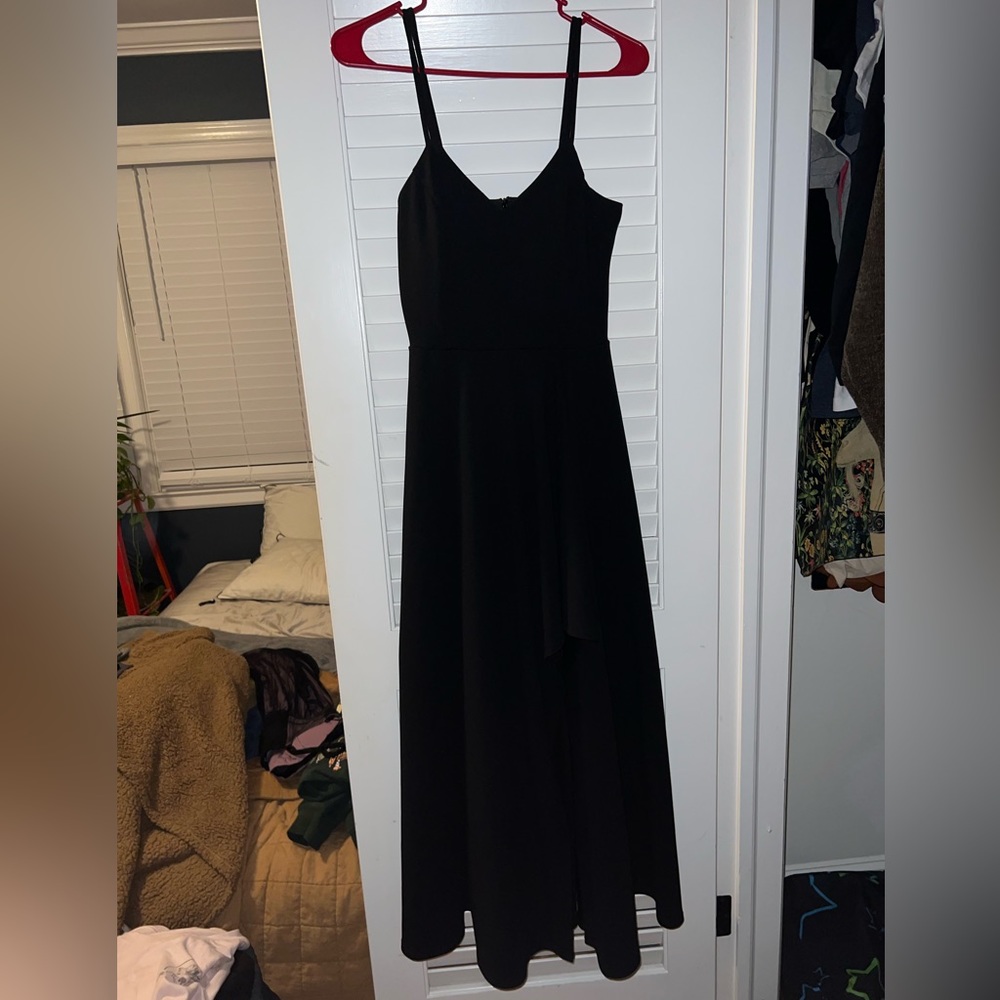 long black dress with leg slit